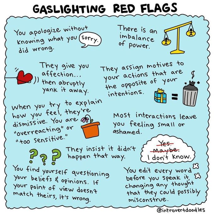 gaslighting red flags meme