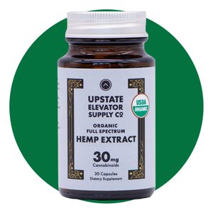 Upstate Elevator Supply Co 30mg Organic Full Spectrum CBD Capsules