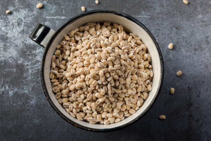 Directly Above Shot Of Barley In Bowl On Table