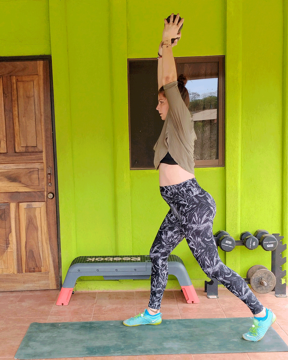 Walking Overhead Lunge Exercise