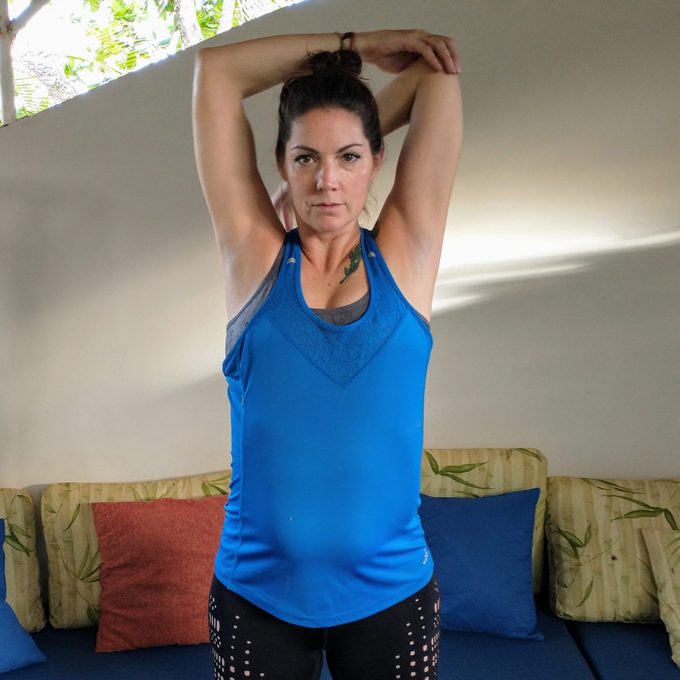 Overhead triceps stretch