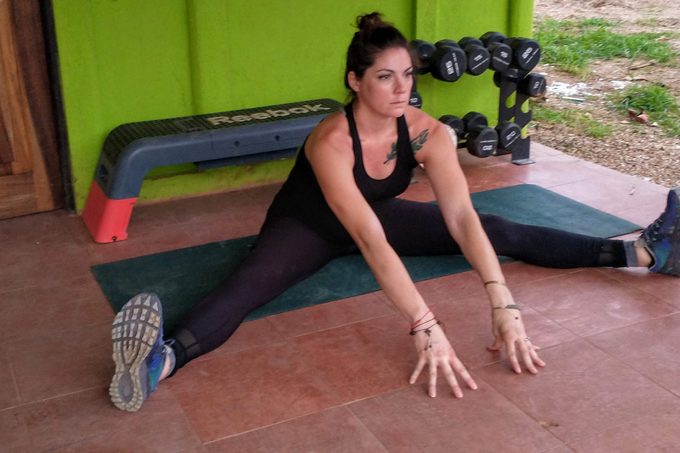 Seated wide-legged forward fold