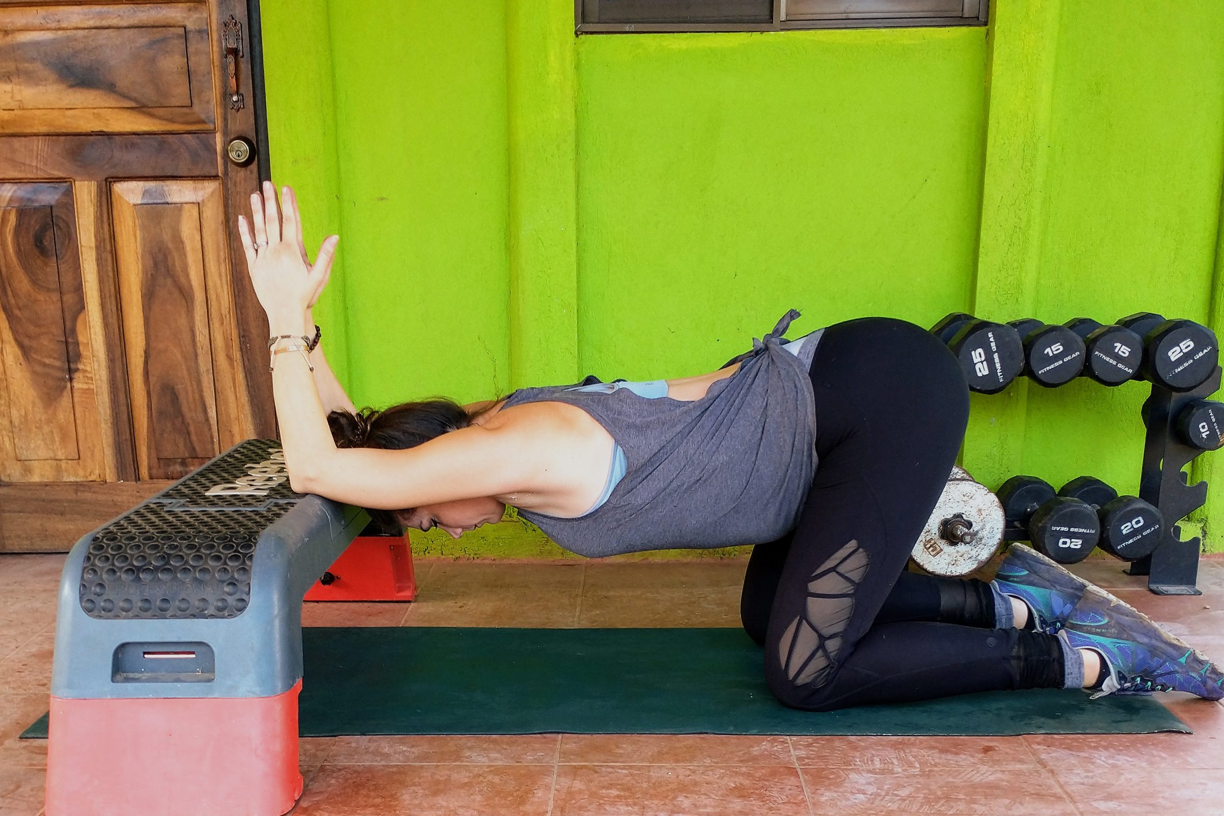 Prayer Stretch On A Bench Stretch