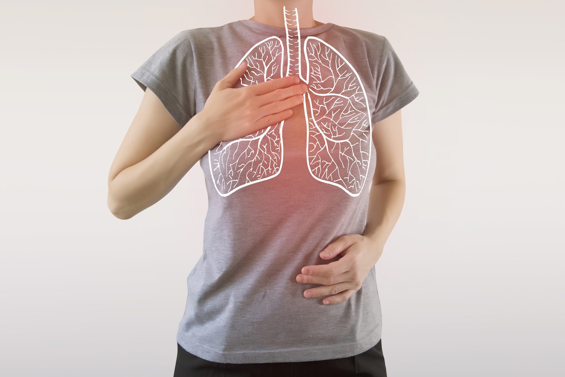 pain in lungs / highlighted vector organ