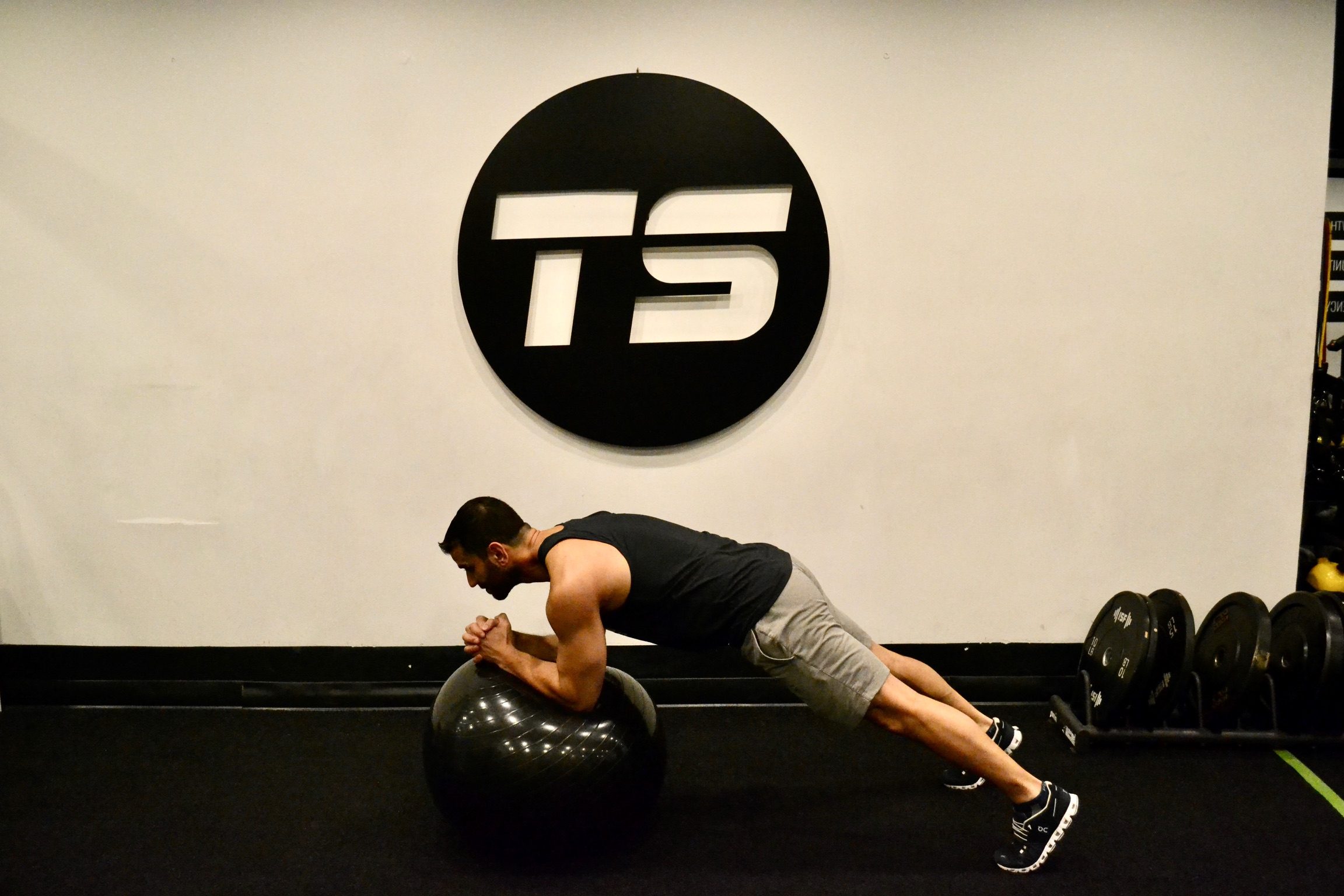 balance ball plank exercise