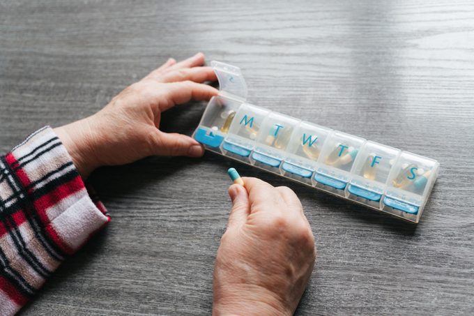 daily pills and vitamins box