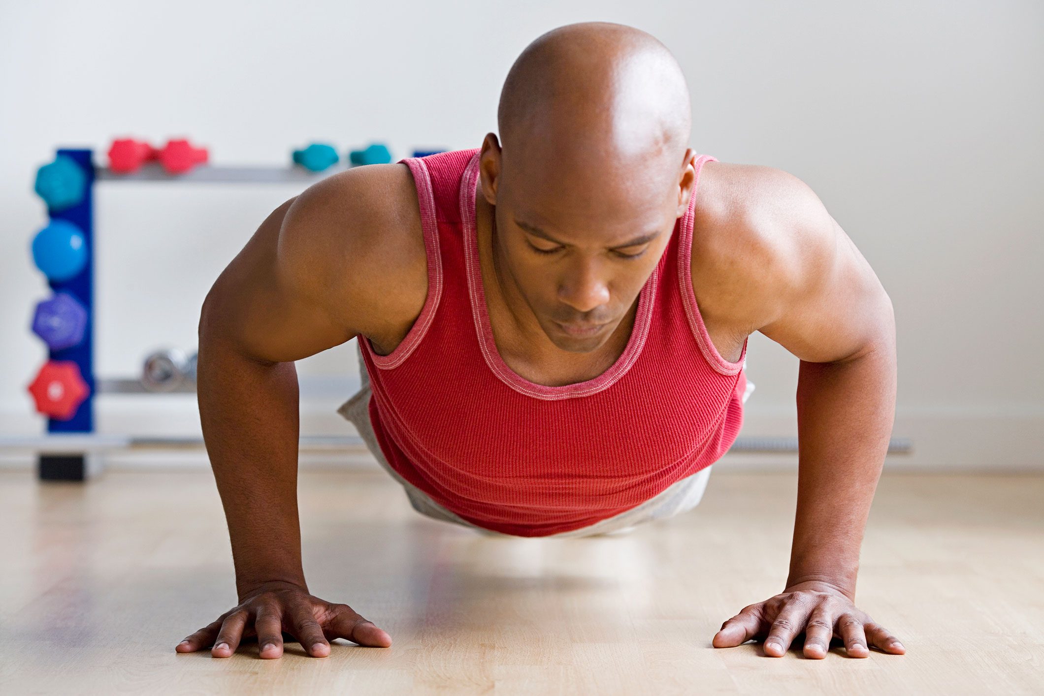 man doing push ups