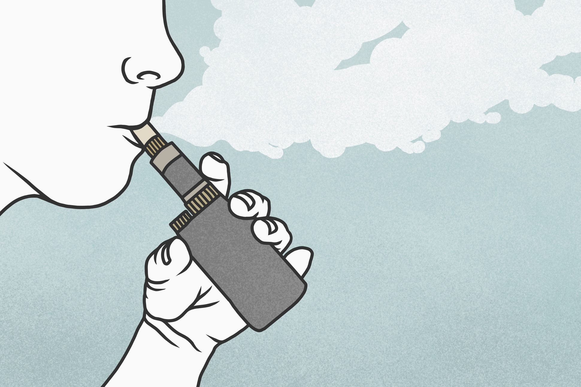 illustration of person vaping