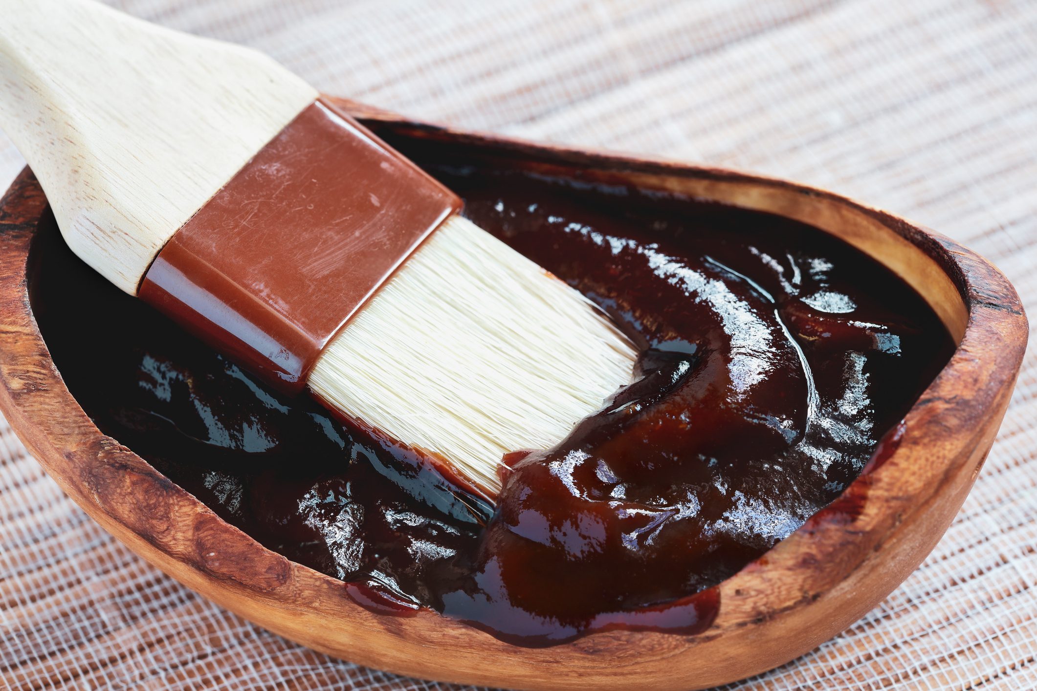 BBQ Brush a Wooden Bowl Filled with Sauce