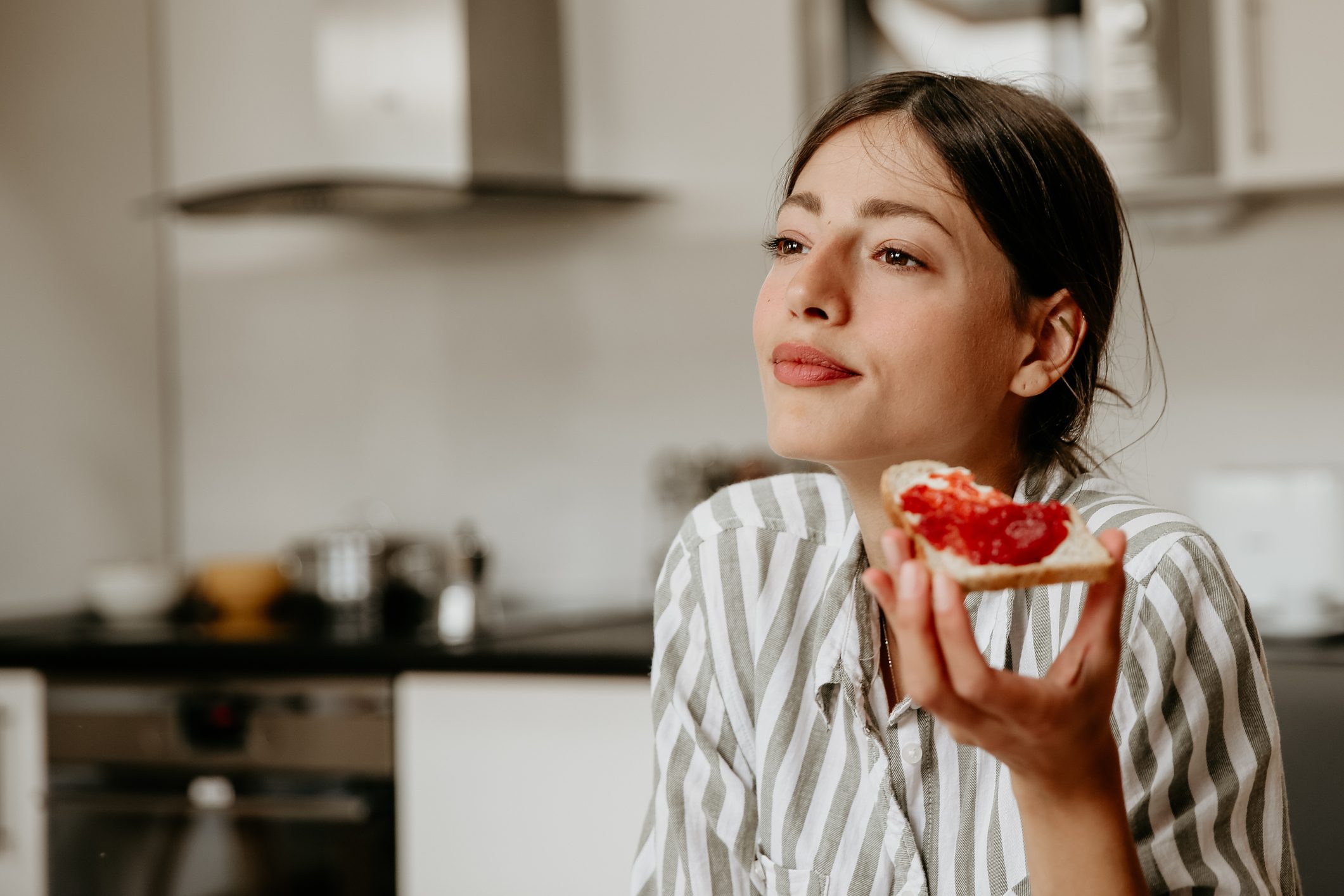 A joyful moment at the breakfast table