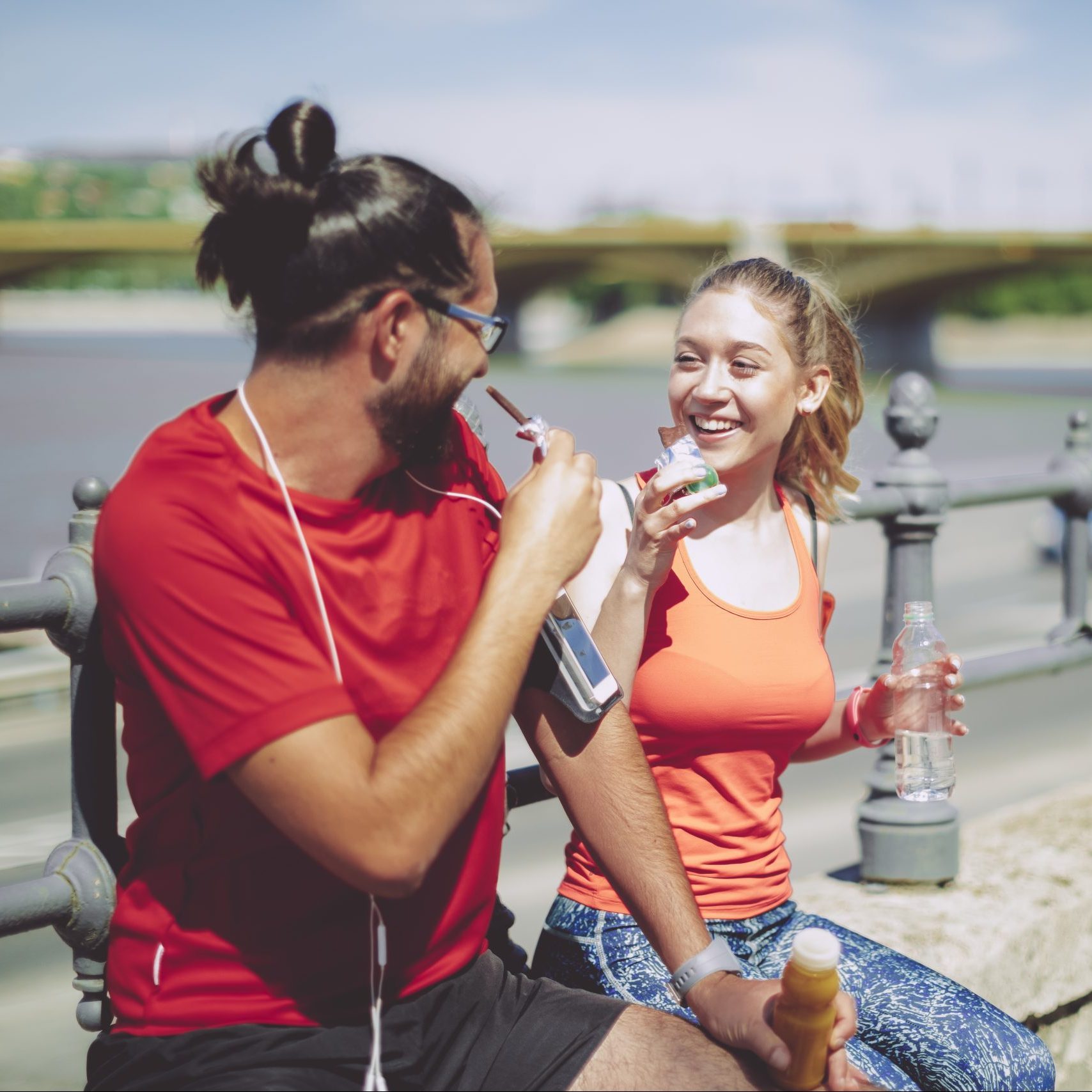 Healthy outdoors exercising