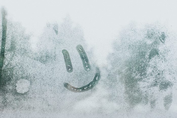 smile Face drawn in Condensation