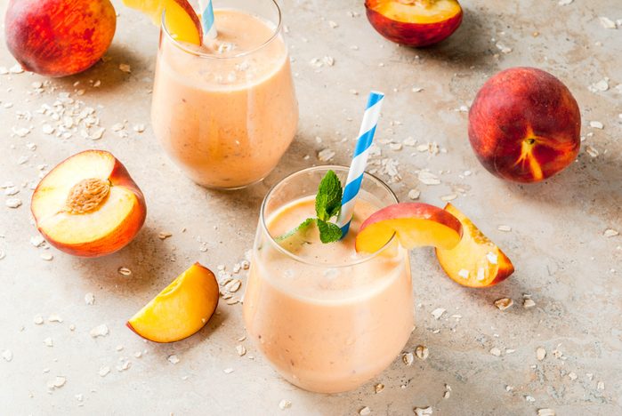 Peach smoothie with oatmeal