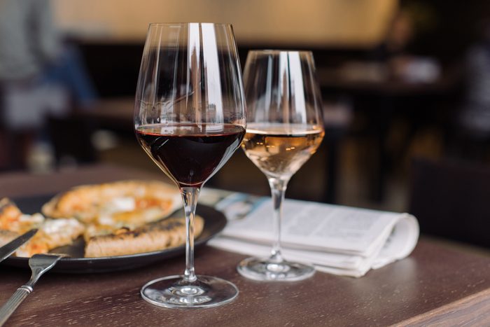 Close-Up Of Wine In Glasses On Table