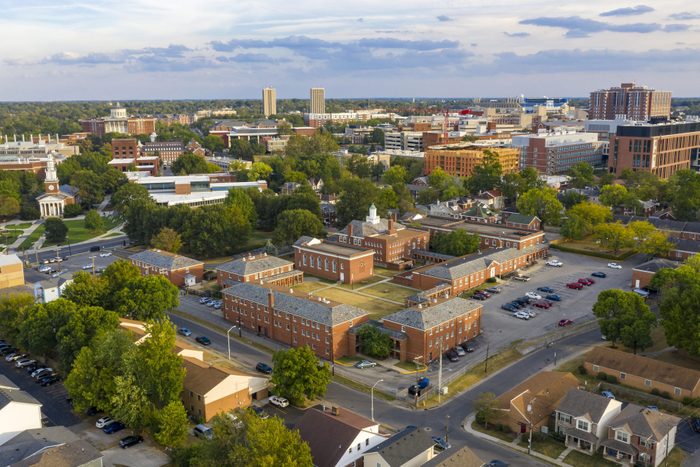 Clear Bright Late Summer Day Aerial View Lexington Kentucky