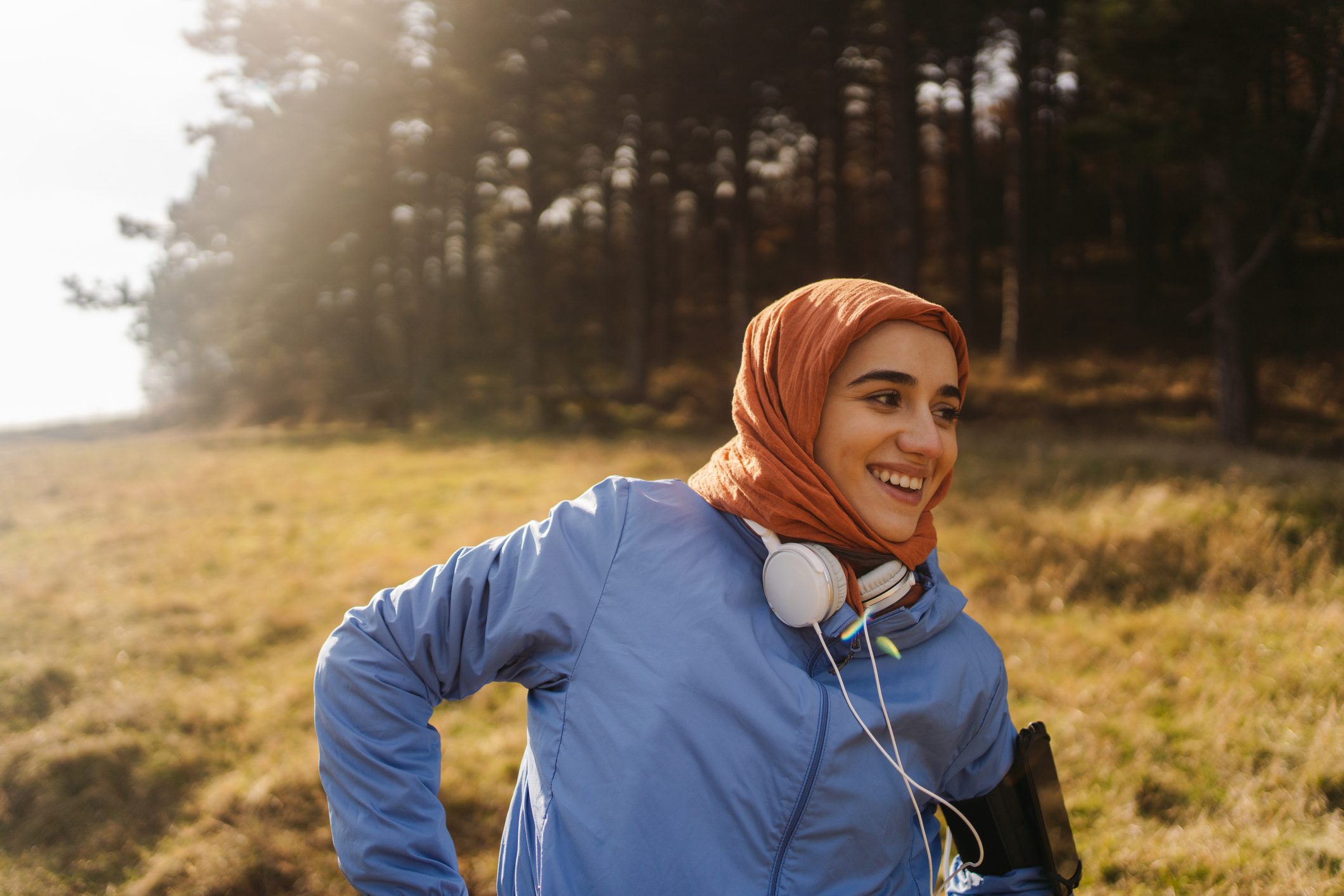 Sporty woman with a hijab