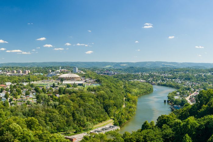 Panorama of Morgantown and WVU in West Virginia