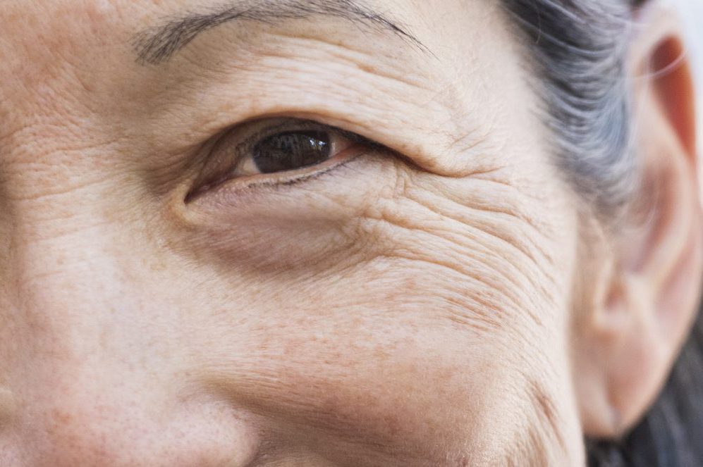 Close up of face of smiling Japanese woman