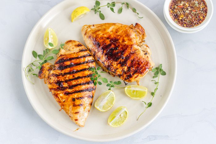 Grilled Chicken Breast Directly Above Photo