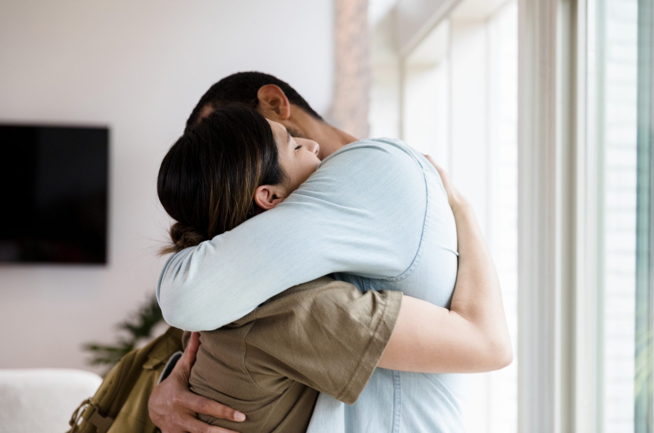 two people hugging