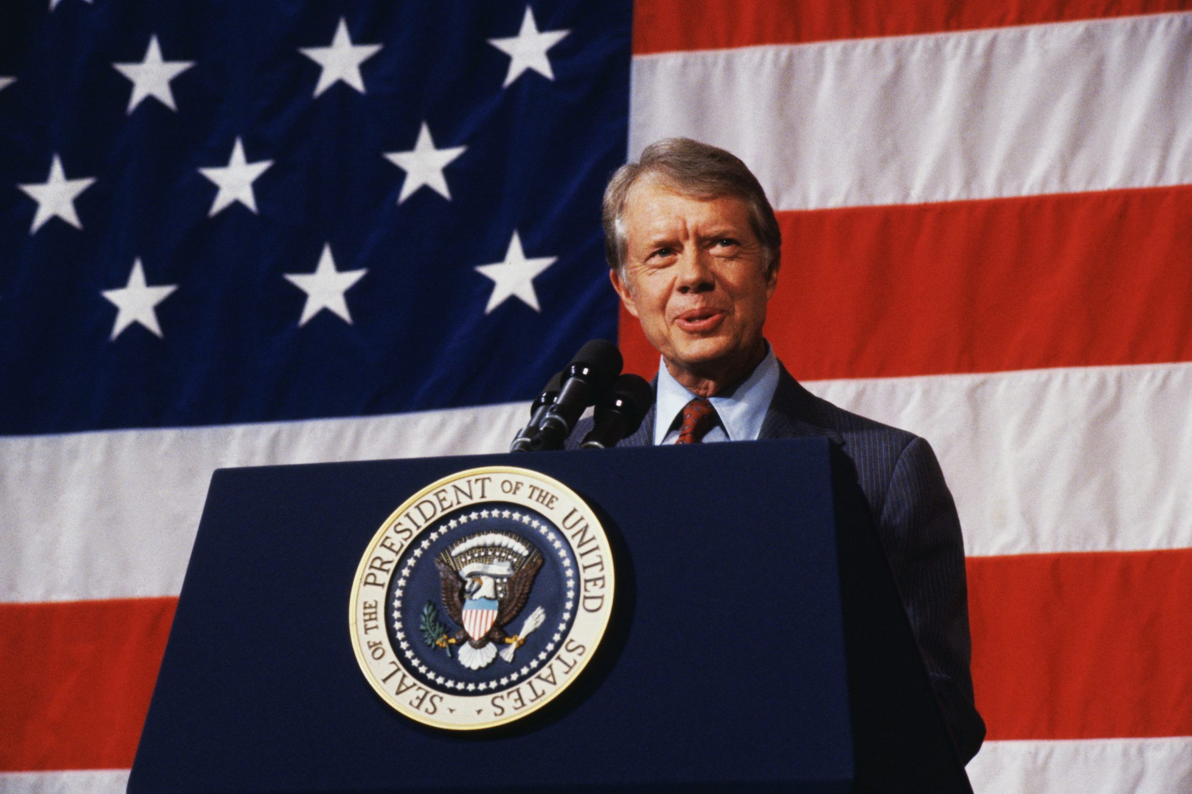 President Jimmy Carter Giving a Speech