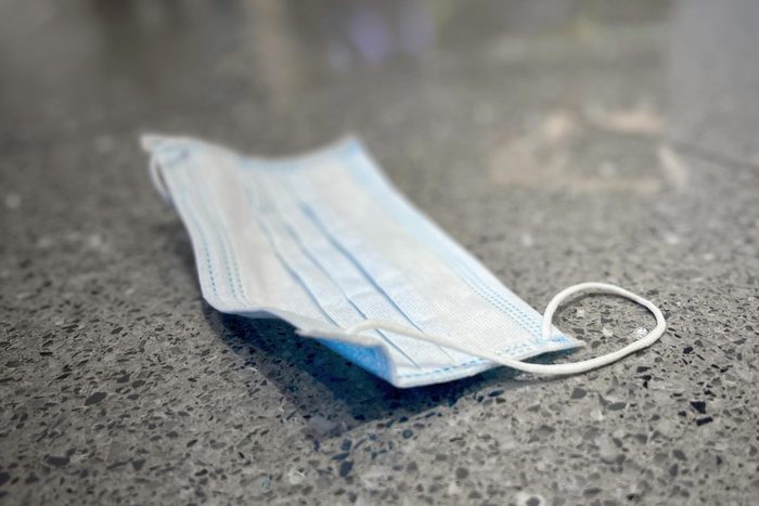 face mask on the ground