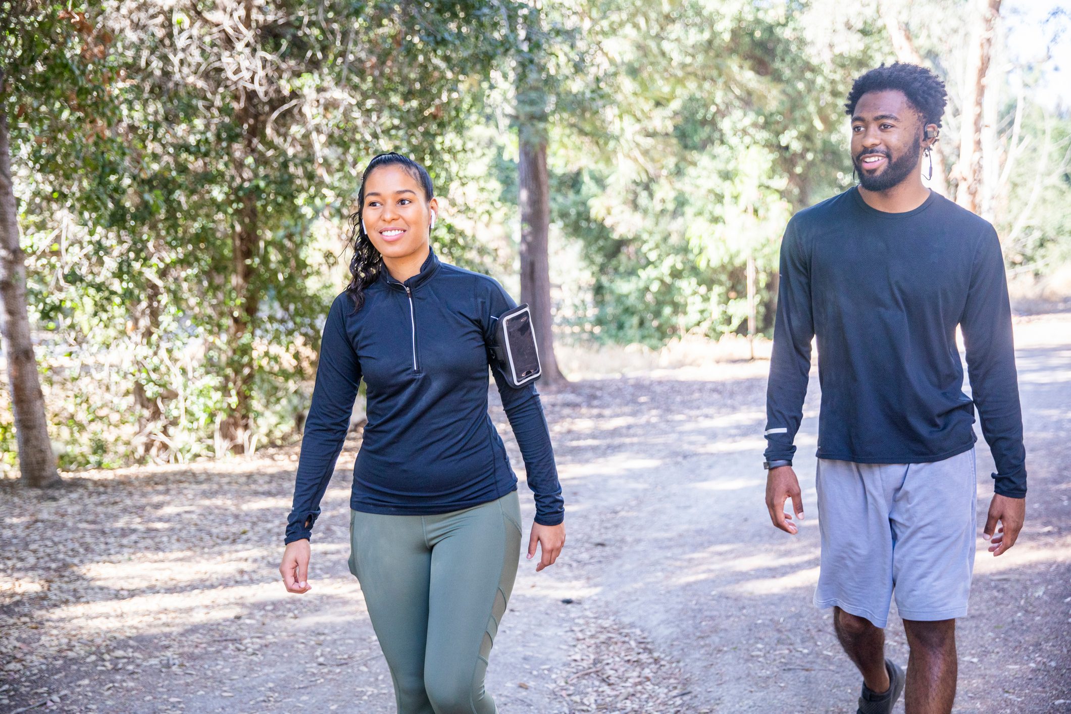 Diverse Couple Walking Fitness