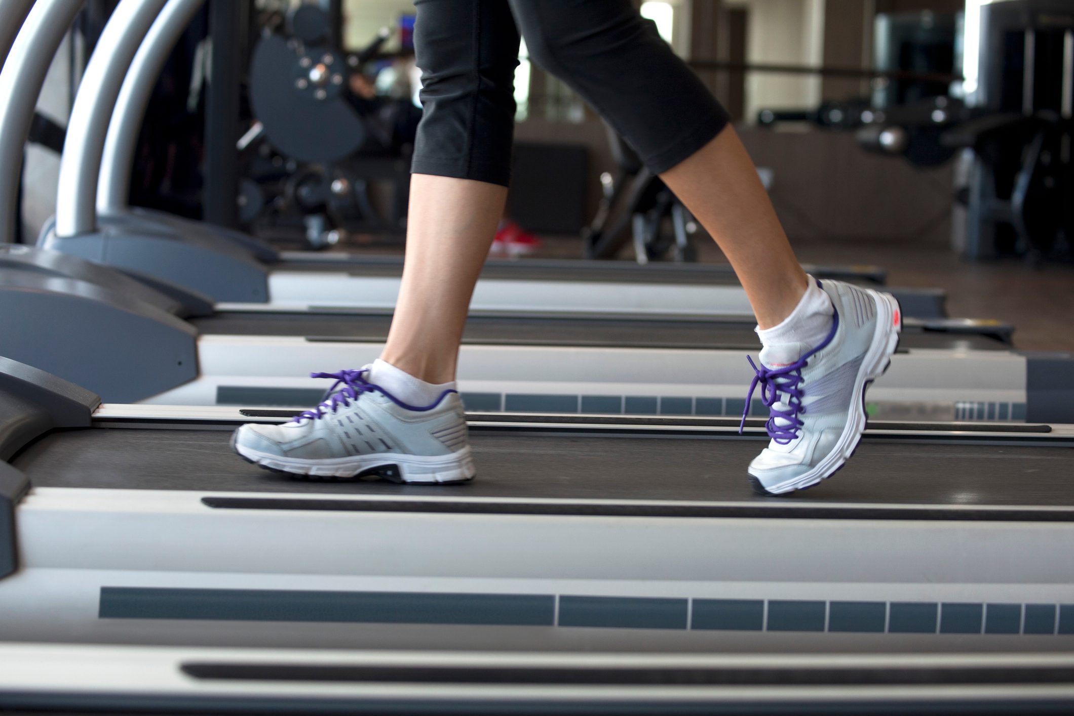 Walking on treadmill