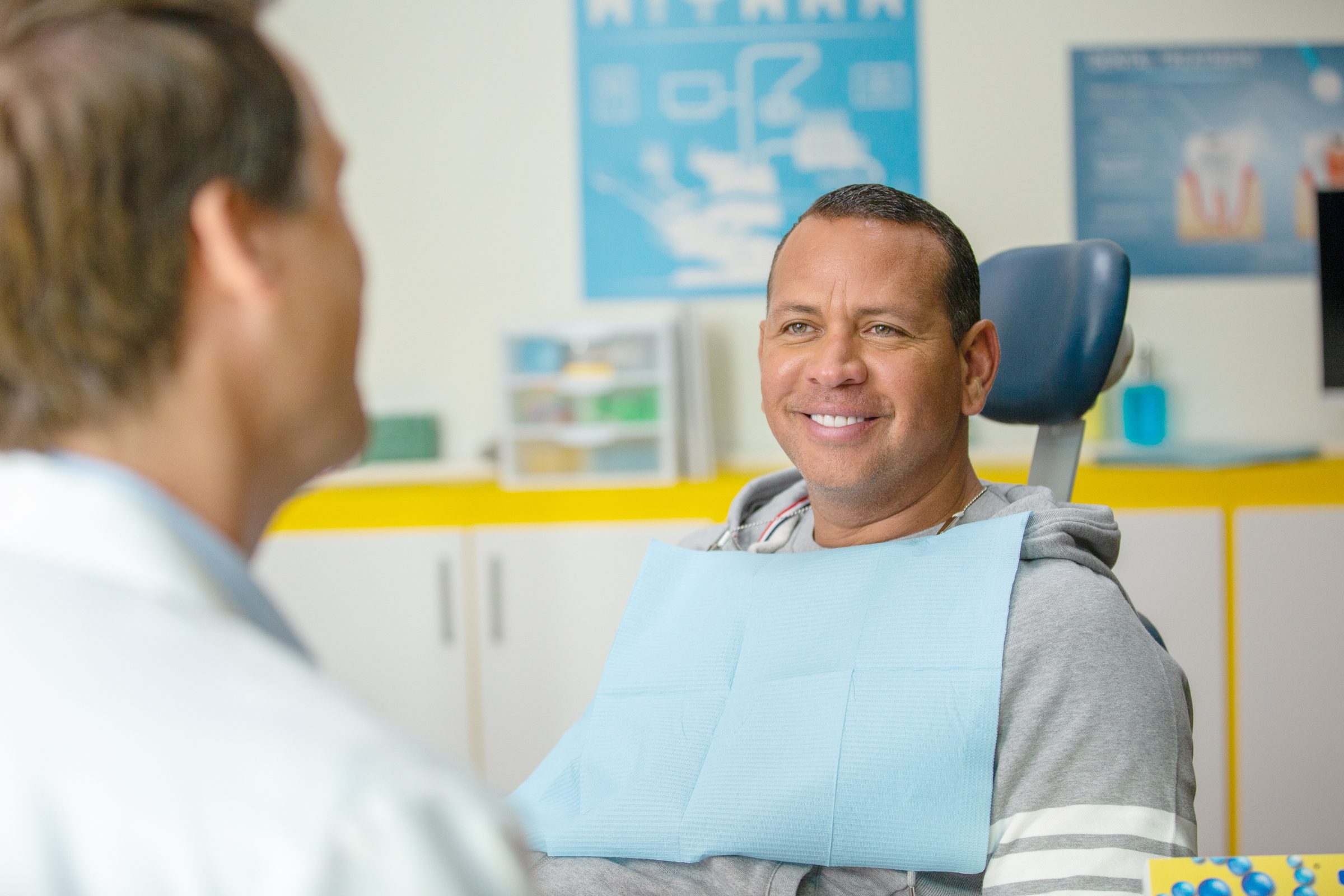 Alex at the dentist in a dentist chair