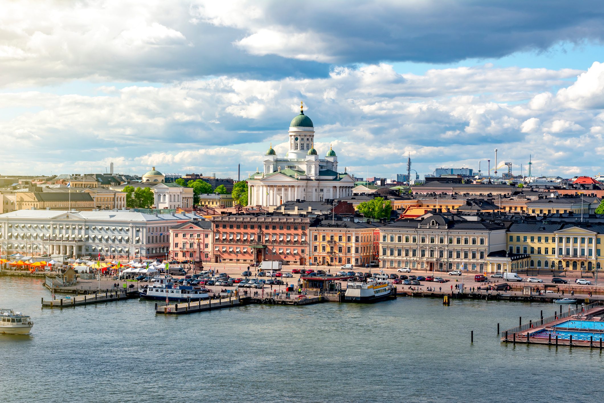 Helsinki cityscape and Helsinki Cathedral, Finland