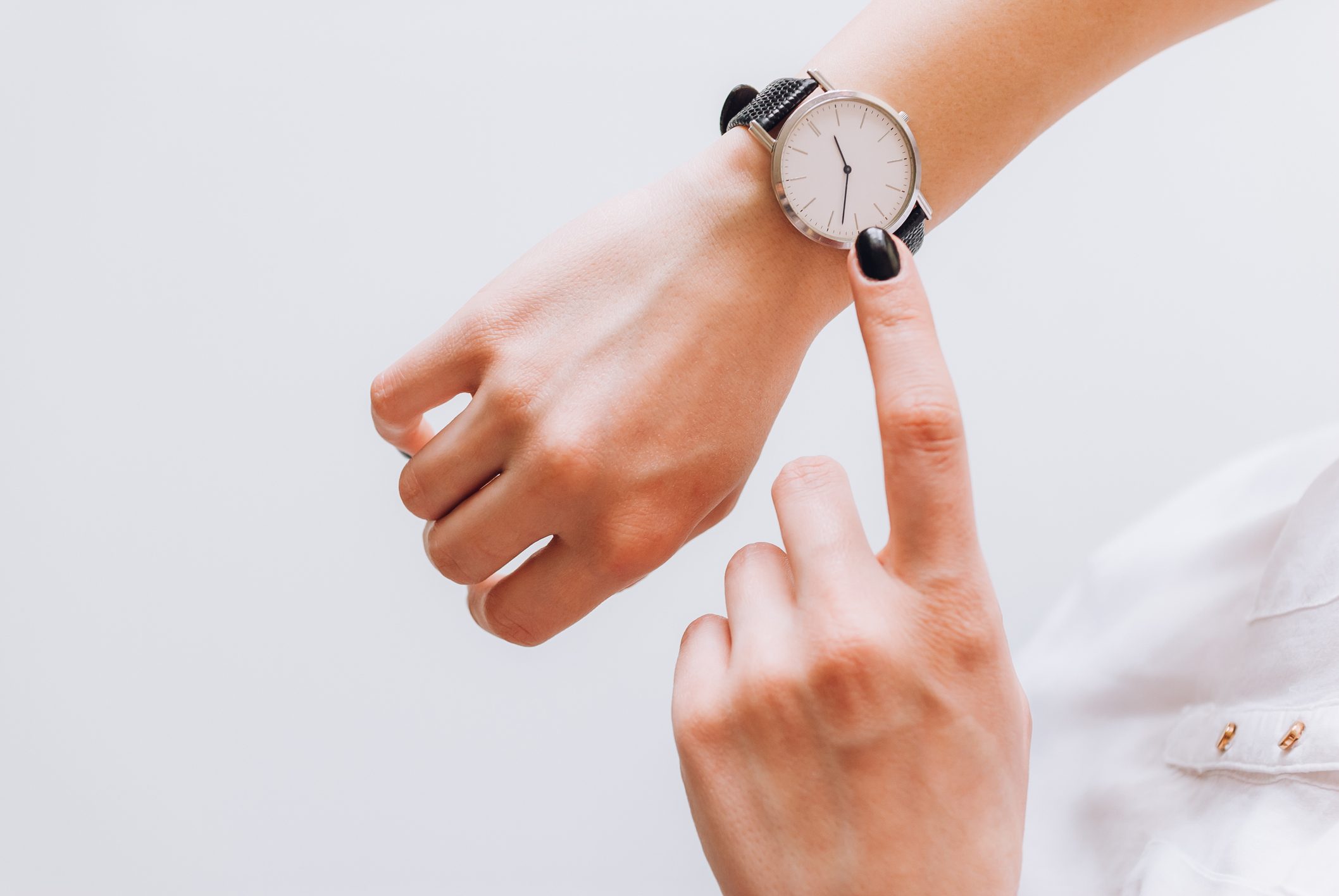 Time check on a woman watch