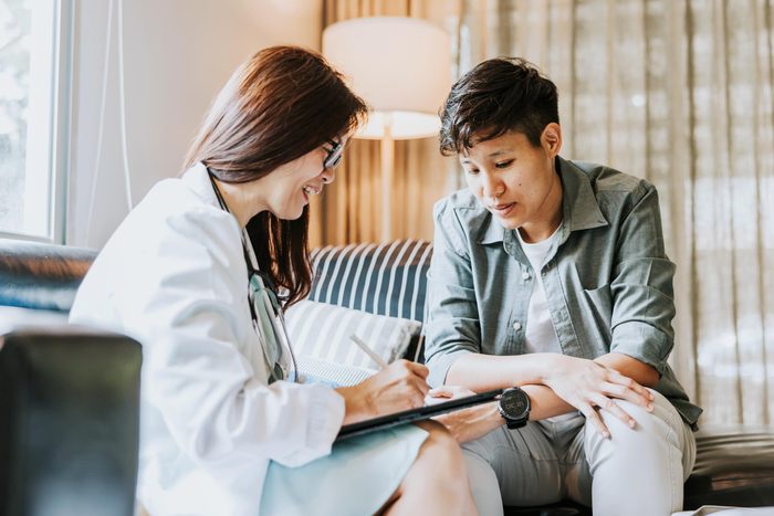 transgender patient receiving mental health screening