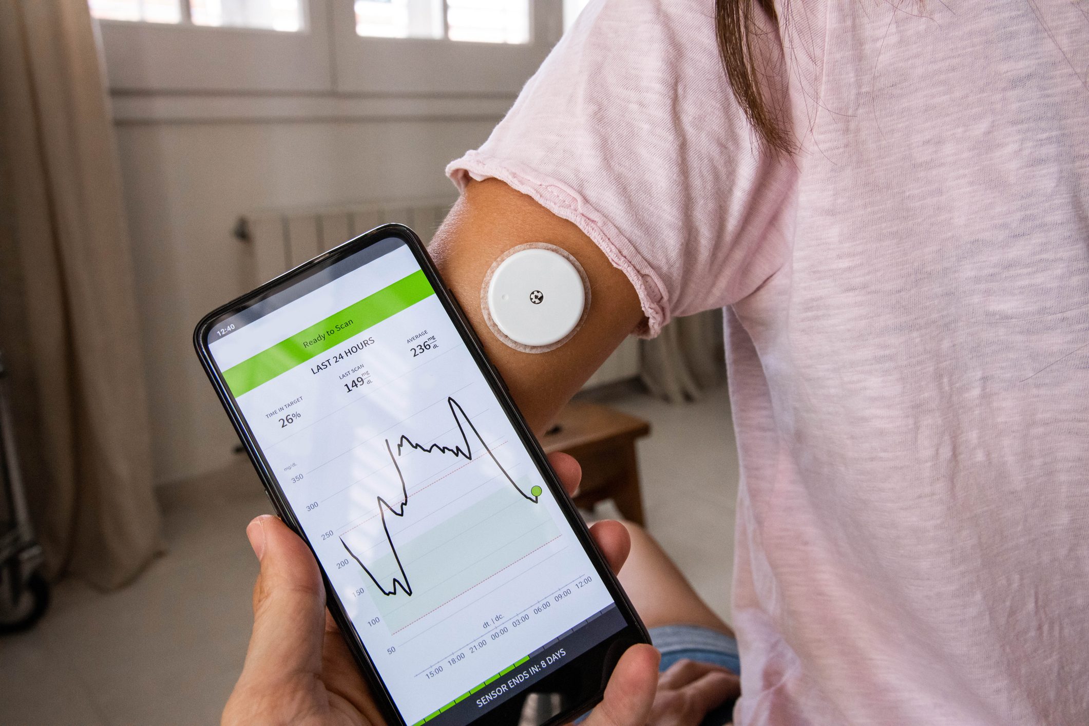 Monitoring the levels of glucose in blood using smart phone technology and electrode.