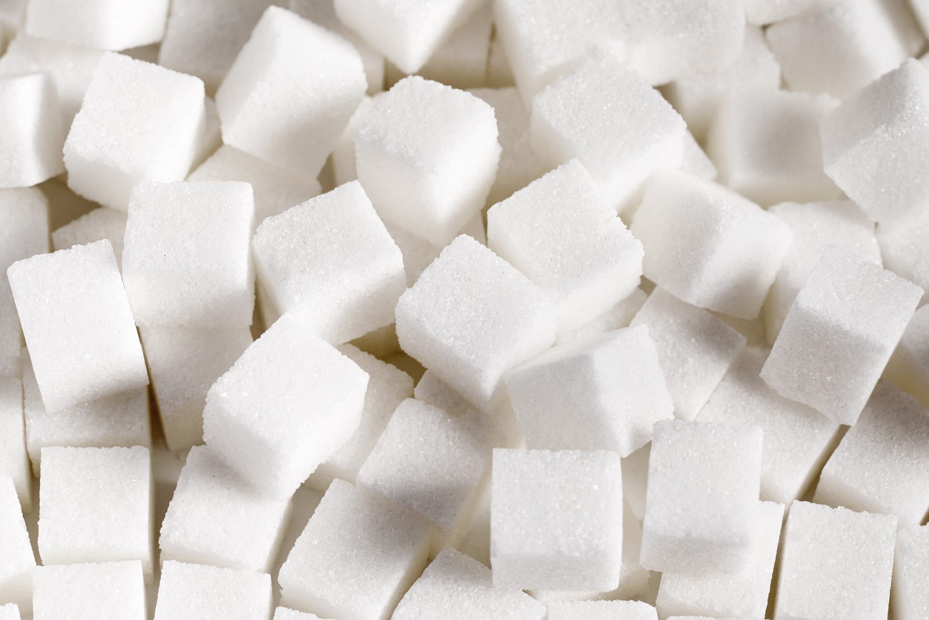 pile of unhealthy white sugar cubes