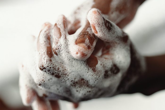 Man washing hands, close-up