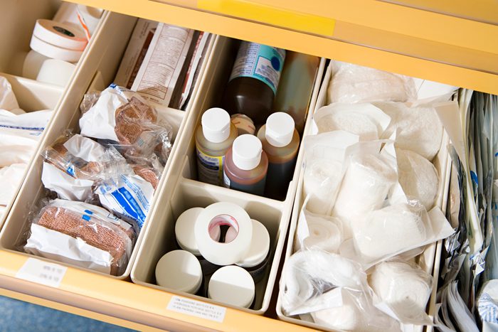 Drawer of medical supplies