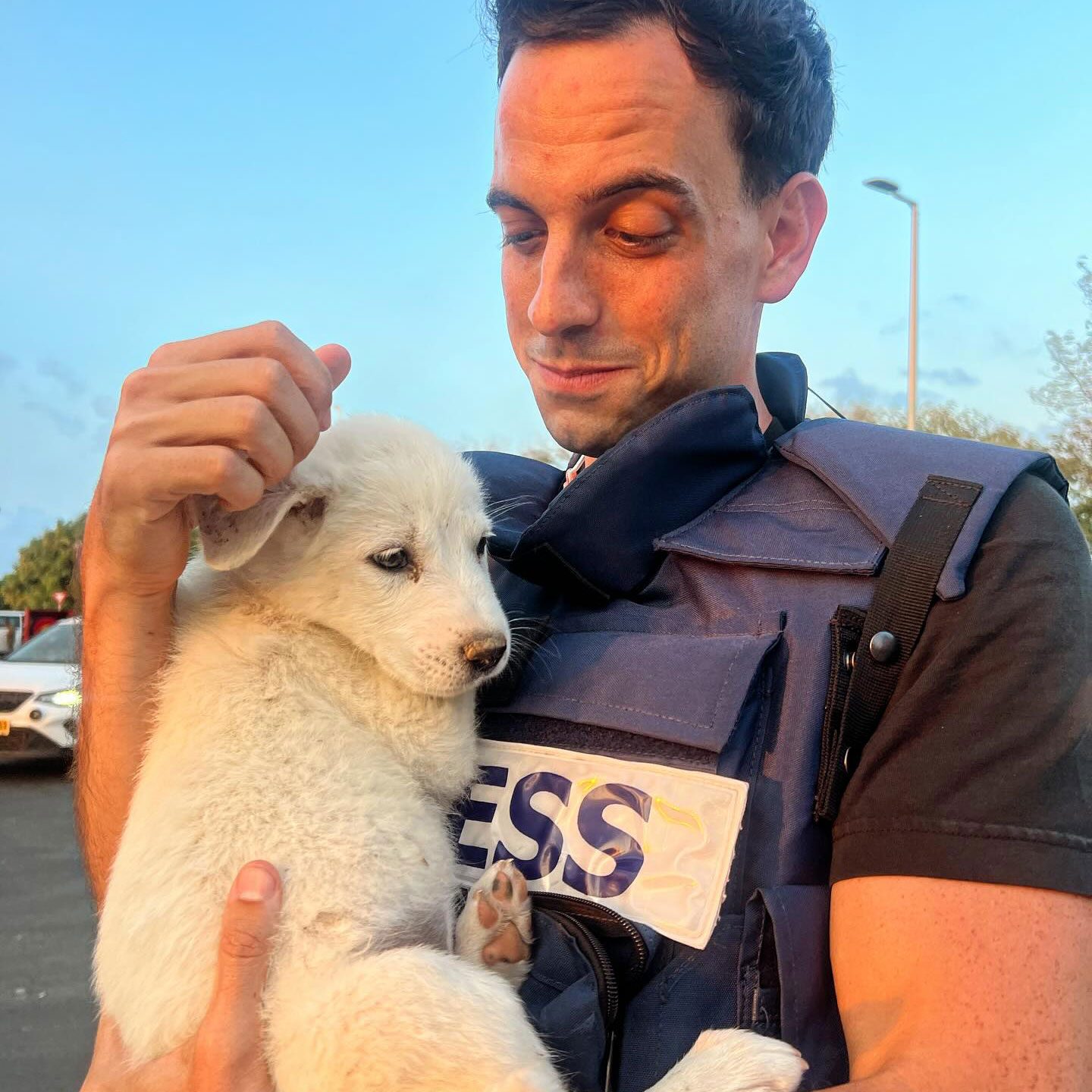 Trey Yingst and puppy