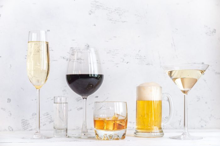 Assortment of alcoholic drinks