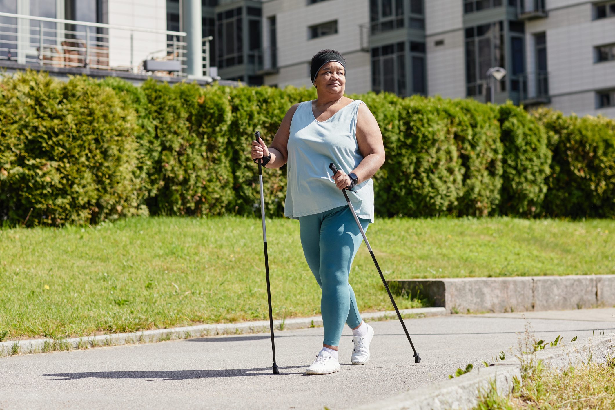 Woman Enjoying Sport Walking Outdoors