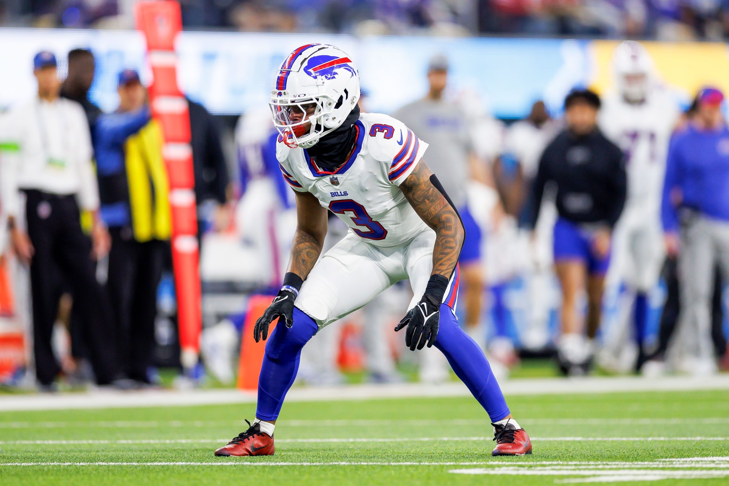 Damar Hamlin playing football for the Buffalo Bills