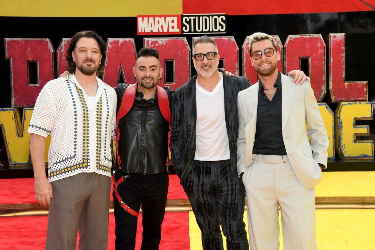 JC Chasez, Chris Kirkpatrick, Joey Fatone and Lance Bass attend the Deadpool & Wolverine World Premiere at the David H. Koch Theater on July 22, 2024 in New York City.