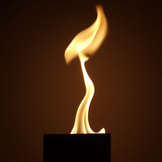 close up of flame from a table top fire pit