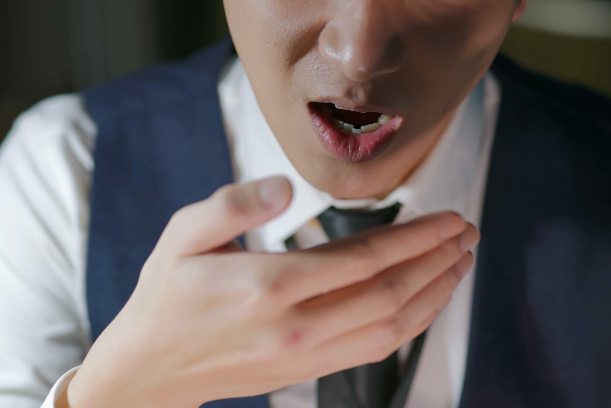 businessman has bad breath