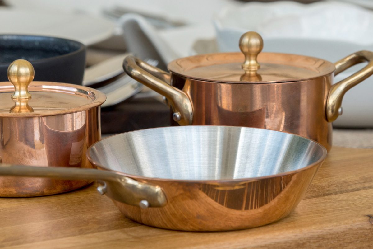 copper pots and pans